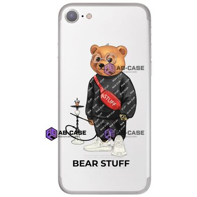 Чехол прозрачный Print Bear Stuff для iPhone SE2 Мишка с кальяном