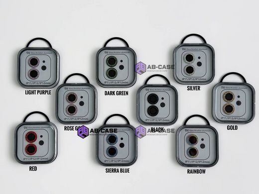 Захисні лінзи на камеру iPhone 12 Metal Diamonds Lens блискучі Deep Purple