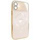 Чехол для iPhone 12 матовый NEW PC Slim with MagSafe case с защитой камеры Gold