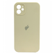 Чехол Silicone Case FULL CAMERA (square side) (для iPhone 12) (Antique White)