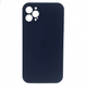 Чехол Silicone Case FULL CAMERA (square side) (для iPhone 12 pro Max) (Deep navy)