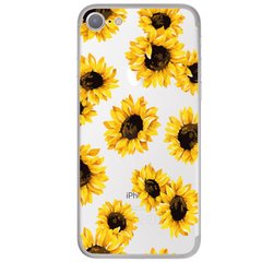 Чехол прозрачный Print Flowers для iPhone 7/8/SE2 Цветы подсолнухи