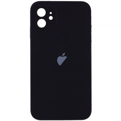 Чехол Silicone Case FULL CAMERA (square side) (для iPhone 12) (Black)