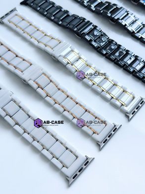 Ремінець керамічний Ceramic Band для Apple Watch 38|40|41mm White-Silver