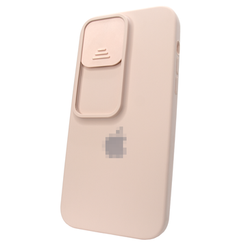 Чохол для iPhone 14 Pro Max Silicone with Logo hide camera Pink Sand