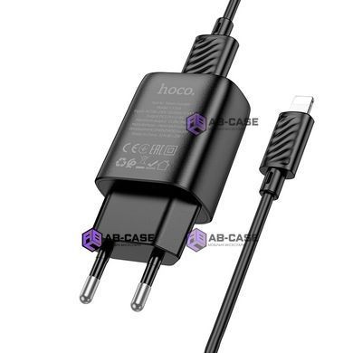 Зарядное устройство 2,4A (1 USB) Hoco C134A Solid с кабелем USB - Lightning (Black)