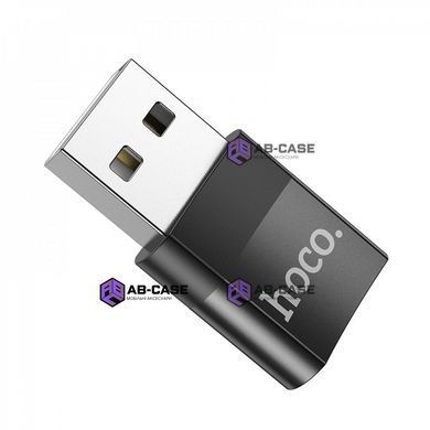 Переходник USB-A на (Type-C) Hoco UA17 &mdash; Black