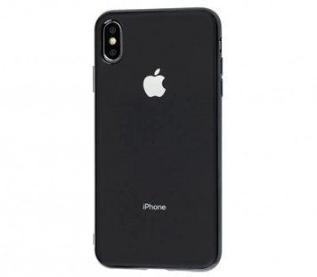 Чохол Silicone Glass Case (на iPhone XS MAX, Black)