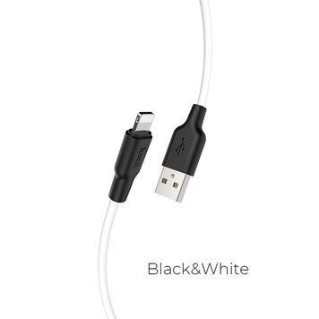 Кабель Hoco (USB &ndash; Lightning) 2.4A X21 Plus Silicone &ndash; Black/White (2m)