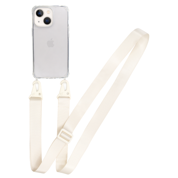 Прозрачный чехол для iPhone 15 c ремешком Clear Crossbody White