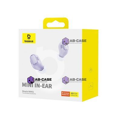 Навушники бездротові Baseus Bowie WM01 True Wireless Earphones Purple NGTW370005