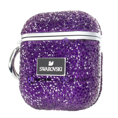 Чехол Swarovski для Airpods 1|2 со стразами Deep Purple