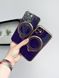 Чехол для iPhone 15 Pro Holder Glitter Shining Сase with MagSafe с подставкой и защитными линзами на камеру Deep Purple 2