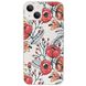 Чехол прозрачный Print Flowers для iPhone 13 Цветы Маки