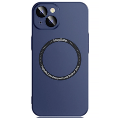 Чехол матовый PC Hard with Magsafe для iPhone 14 c защитой камеры Navy Blue