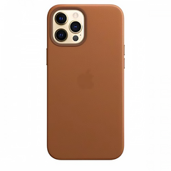Кожаный чехол Leather Case with MagSafe Brown для iPhone 12 Pro Max