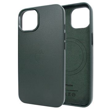 Чехол для iPhone 13 Pro Max Leather Case PU with Magsafe Fir Green