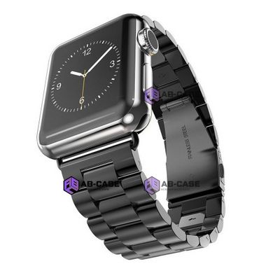 Стальний ремінець Stainless Steel Braslet 3 Beads на Apple Watch (38mm, 40mm, 41mm, Black)