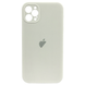 Чехол Silicone Case FULL CAMERA (square side) (для iPhone 12 pro Max) (White)