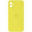 Чохол Silicone Case FULL CAMERA (square side) (на iPhone 11) (Yellow)
