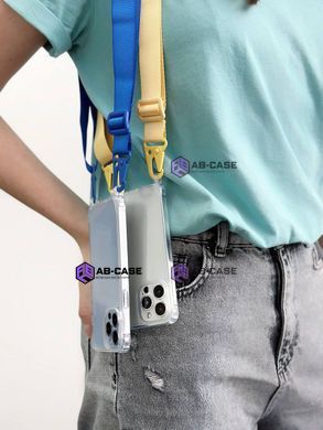 Прозрачный чехол для iPhone 15 c ремешком Clear Crossbody Yellow