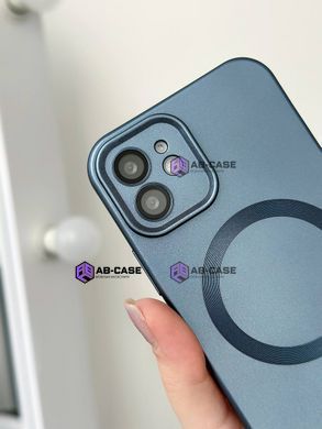 Чехол матовый Silicone with MagSafe для iPhone 13 Pro c защитными линзами на камеру Midnight Blue