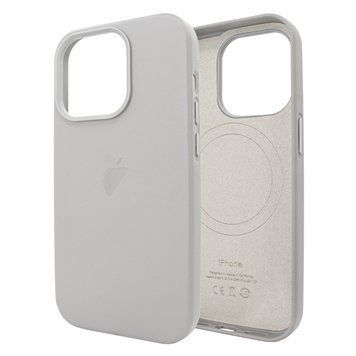 Чехол для iPhone 15 Pro Max Leather Case PU with MagSafe - Light Gray