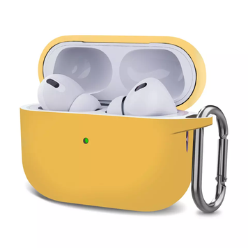 Чохол силіконовий на AirPods Pro 2 з карабіном Yellow