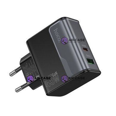 Зарядний пристрій 45W (1 USB + 1 Type-C) Hoco CS74A Star Speed PD+QC3.0 (Midnight Black)