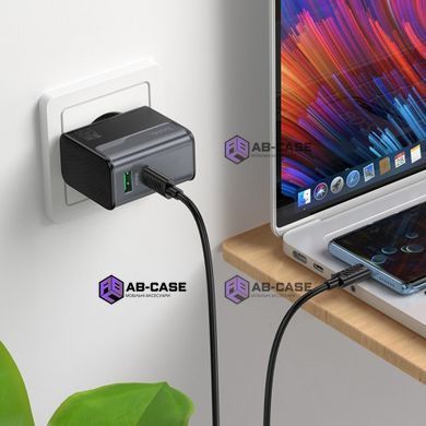 Зарядний пристрій 45W (1 USB + 1 Type-C) Hoco CS74A Star Speed PD+QC3.0 (Midnight Black)