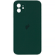 Чохол Silicone Case FULL CAMERA (square side) (на iPhone 12) (Forest Green)