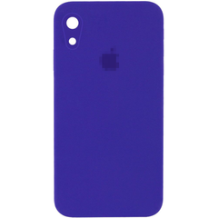 Чехол Silicone Case FULL CAMERA (square side) (для iPhone Xr) (Ultraviolet)