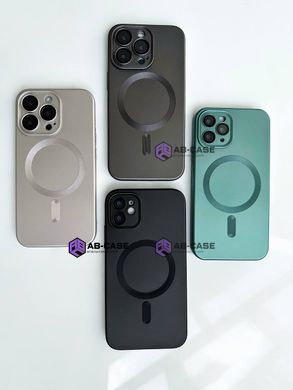 Чохол матовий Silicone with MagSafe для iPhone 11 Pro Max із захисними лінзами на камеру Black