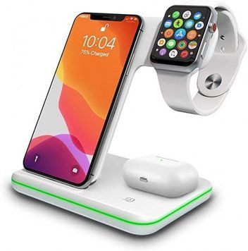 Беспроводная зарядка 3 в 1 FULL (White)