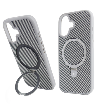 Чохол для iPhone 17 : Nofelet Carbon MagSafe з підставкою &ndash; Titanium Gray