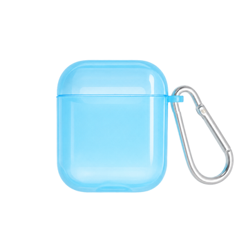 Чехол для AirPods 1/2 полупрозрачный Neon Case Blue