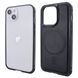 Чохол для iPhone 13|14 Metal Bumpers PU Leather Case with MagSafe - Black