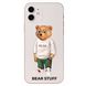 Чехол прозрачный Print Bear Stuff для iPhone 12 mini Мишка в белой футболке