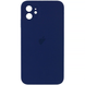 Чохол Silicone Case FULL CAMERA (square side) (на iPhone 12) (Deep navy)