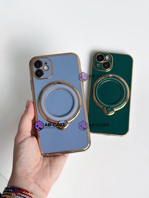 Чехол для iPhone 15 Pro Holder Glitter Shining Сase with MagSafe с подставкой и защитными линзами на камеру Sierra Blue