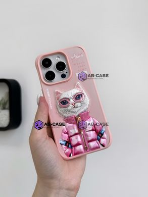 Чехол для iPhone 14 Pro Max Nimmy Case AnimalZip, Pink Cat