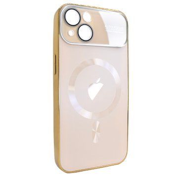 Чохол для iPhone 14 Plus матовий NEW PC Slim with MagSafe case із захистом камери Gold