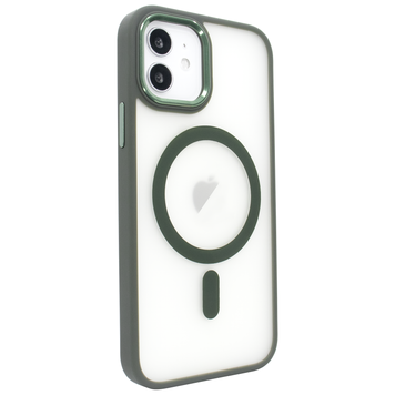 Чехол матовый для iPhone 11 MATT Crystal Guard with MagSafe полупрозрачный Dark Green