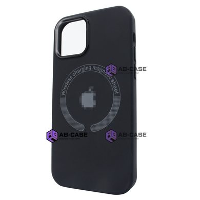 Чехол для iPhone 14 Silicone case with MagSafe Metal Camera Black