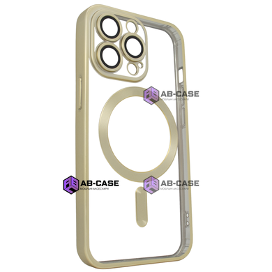 Чехол для iPhone 15 Pro матовый Shining with MagSafe с защитными линзами на камеру Gold