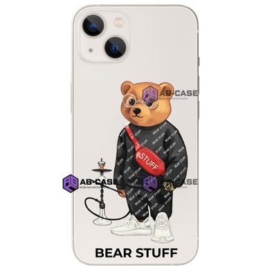 Чехол прозрачный Print Bear Stuff для iPhone 13 mini Мишка с кальяном