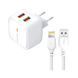 Зарядное устройство 12W (2 USB) XO L61 QC3.0 с кабелем USB - Lightning (White) 2