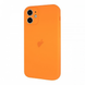 Чехол Silicone Case FULL CAMERA (square side) (для iPhone 12) (Electric Orange)