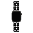 Ремешок Chance Band для Apple Watch : 38mm | 40mm | 41mm | [42mm Series 10-12] &ndash; браслет металлический с кожой Silver-Black