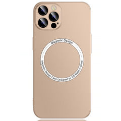 Чехол матовый PC Hard with Magsafe для iPhone 13 Pro c защитой камеры Gold